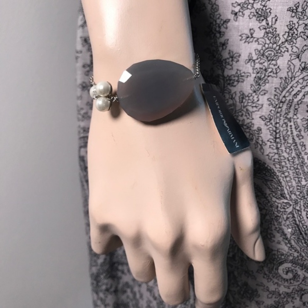 GIORGIO ARMANI Sterling Silver Pearl Bracelet NEW!